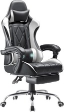 High Back Gaming Chair Computer Chair with Footrest and Massage Lumbar Support
