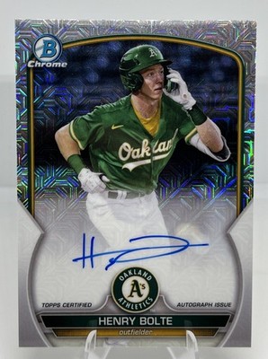 Henry Bolte 2023 Bowman Chrome Mega Box Auto Autograph Athletics   (A)