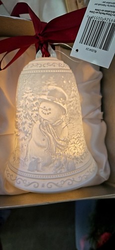 Lot 7 Snowman Christmas Tree Candle Sets Porcelain Light Bell Acrylic Candy Box - Picture 15 of 17