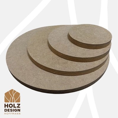MDF Holzscheibe rund Ronde Holzplatte Tischplatte Platte 50 - 1000 mm Wunschmaß