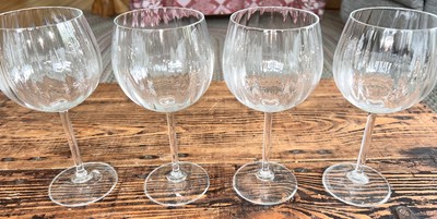 Malden Optic Blown Wine Glasses - Balloon Shaped for Red Wine, Set of 4