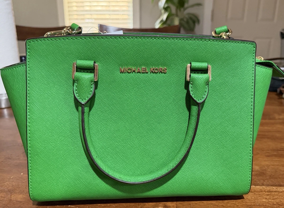 Michael Kors Leather Exterior Green Bags & Handbags for Women for
