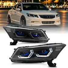 2pcs Led Projector Headlights For Honda Accord 2008-2012 Front Lamps Sequential