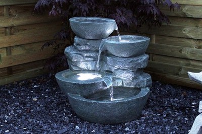 B-Ware Springbrunnen Cascades mit LED-Beleuchtung Gartenbrunnen Zimmerbrunnen