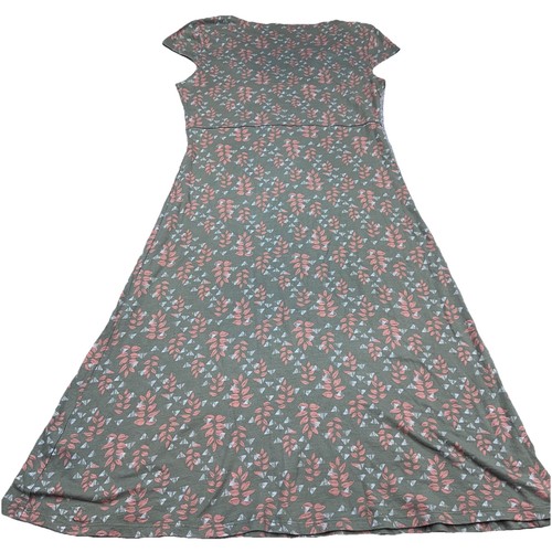 Toad & Co Rosemarie Dress S Organic Cotton Stretch Floral Taupe Cap Sleeve Boho - Picture 10 of 13