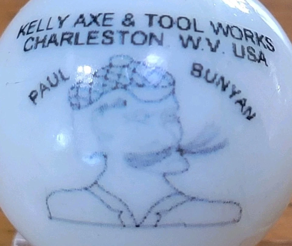 PAUL BUNYAN KELLY AXE TOOL HATCHET ADVERTISING MARBLE 1" SHOOTER SZ COLLECTOR  - Image 2 of 4
