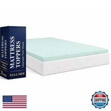 Greaton 3-Inch High Density Medium Firm Foam Mattress Topper, Full, Green