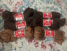 Aunt Lydia  s Lot of 6 Heavy Rug Yarn 420 Brown  425 Wood Brown T24