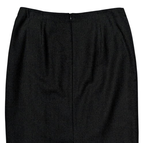 Vintage Dark Gray 100% Wool Skirt Size 10 (28x34) Long Midi Pencil Lined Classic - Picture 6 of 11