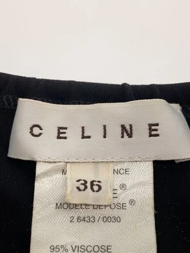 CELINE Vestito manica lunga 36 Rayon BLK