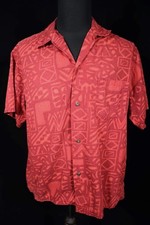 Vintage 1960's Red Cotton Hawaiian Shirt Size Extra Large Excellent Condition