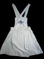 Cheerleader Uniform Vtg 70's White Wrap Adjust Skirt  Attached Bib Jumper PMK