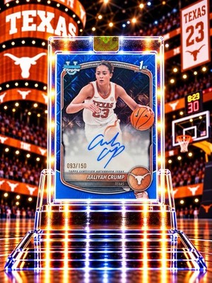 2025-26 Bowman U Chrome Aaliyah Crump Blue Auto /150 Prospect Texas Longhorns