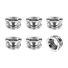 6pcs 1/4" to 3/8" Male Threaded Tripod Screws Adapter 5mm Silver