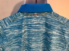 Under Armour Men's blue white Iso-Chill drop cut s/s polo shirt Large L EUC