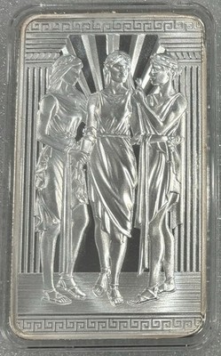 THE THREE GRACES ROYAL MINT 10 OZ SILVER BAR