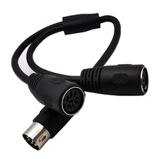 MIDI Cable DIN 8-Pin Plug 1 Male to 2 Female Splitter Y MIDI Cable 8 Pin Jack Ad