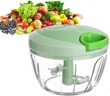 Vegetable Chopper Manual Food Chopper with Container, Hand Pull String Veggie Cu