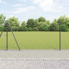 Fence Posts Manual 7 pcs Grey Ø32mm 130 cm Galvanised steel vidaXL