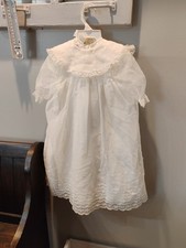 Elaborate Off White handmade LACE INFANT CHRISTENING GOWN, Jacket  Bonnet E25