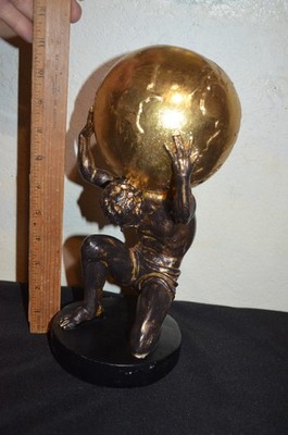Atlas Holding Up World Statue and Sculpture 11 inches Polystone