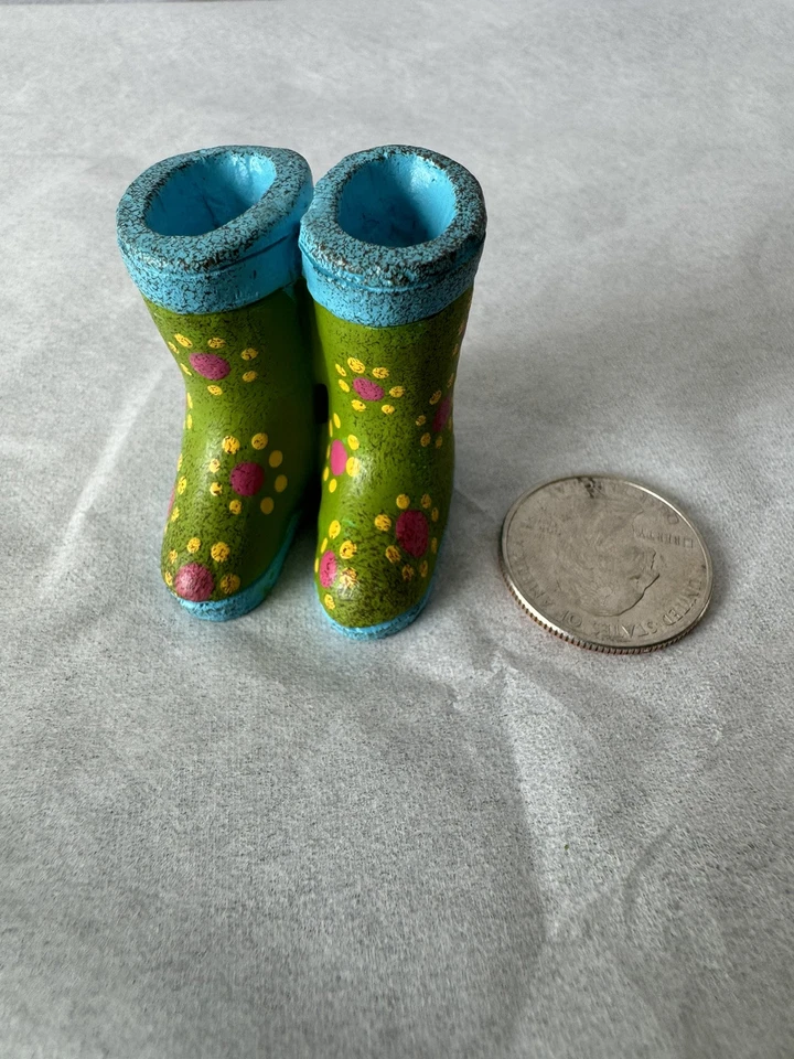 Botas de lluvia y escoger puerta panel multicolor jardín hadas miniatura Foto 3 de 4