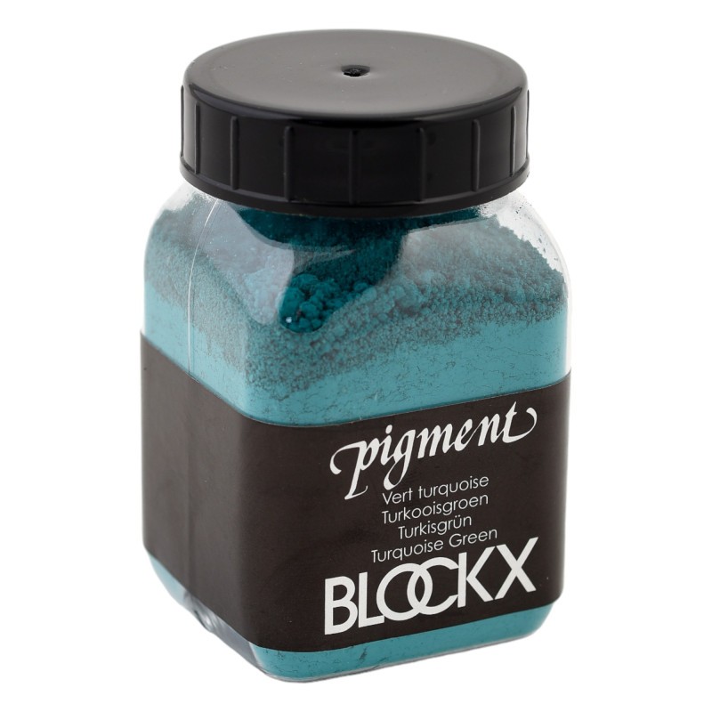 Pigment en poudre vert turquoise 95 Blockx pot 100g créer sa propre peinture
