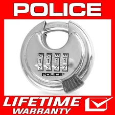 POLICE Combination Padlock Stainless Steel Disc Keyless Lock Hardened Shackle