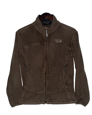 Mountain Hardwear Pyxis Fleece Fuzzy Jacket Full Zip Women s Small Brown Hiking