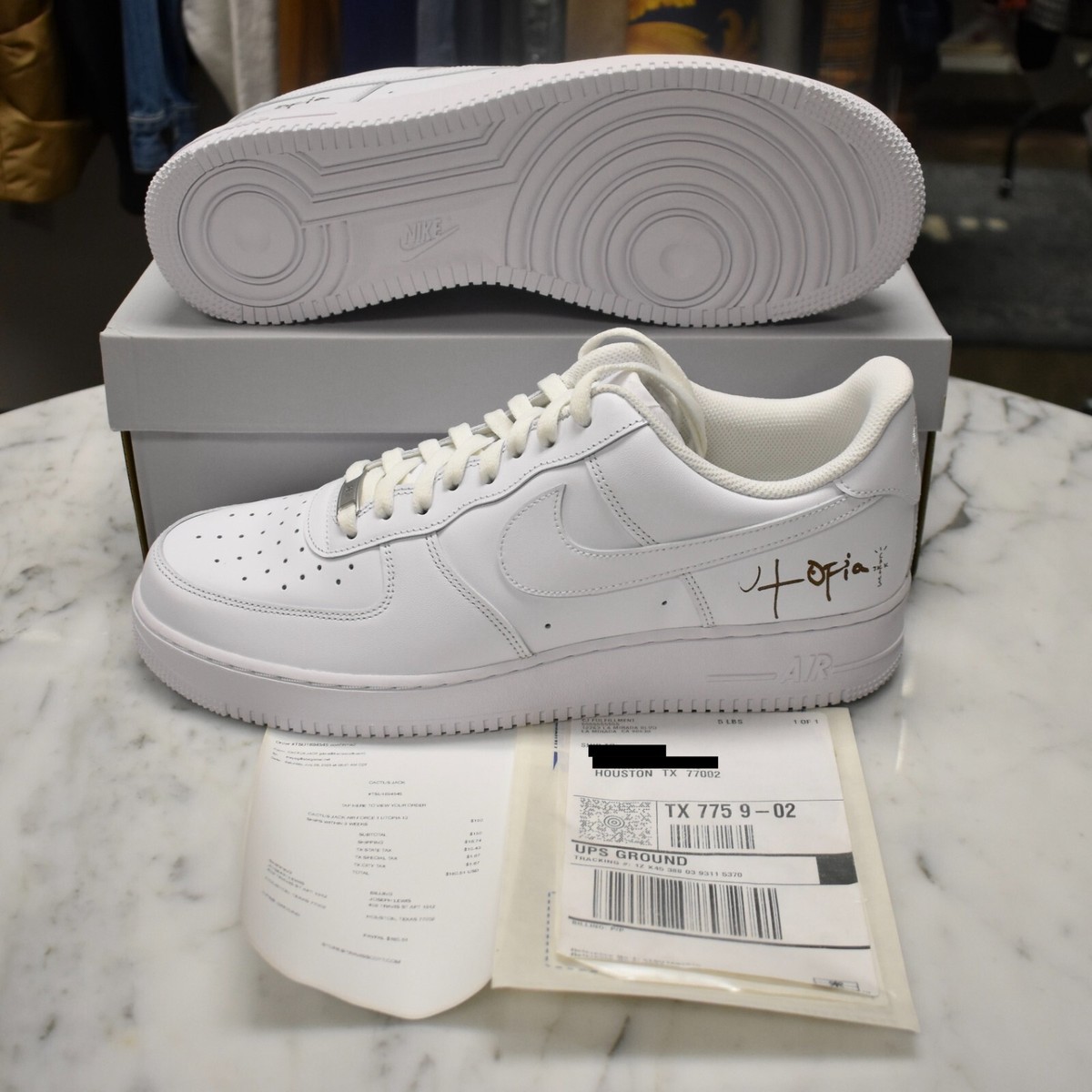 NWT Nike Travis Scott Air Force 1 Low UTOPIA White Sneakers Men's