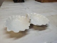 Spode white savoy 2 Section dish / r4 d12