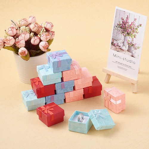 240pcs Colorful Mini Cardboard Ring Earring Boxes Cube Present Pack Case 41x41mm - Picture 5 of 10