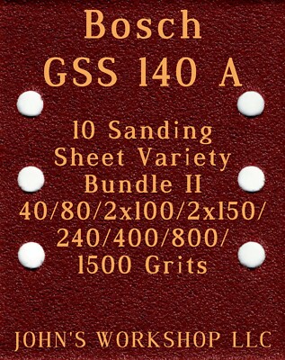 Bosch GSS 140 A - 40/80/100/150/240/400/800/1500 - 10pc Variety Bundle II