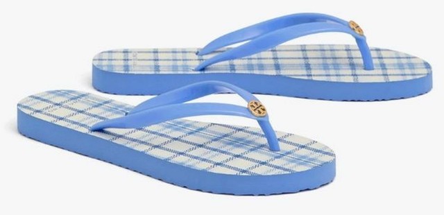 pale blue flip flops