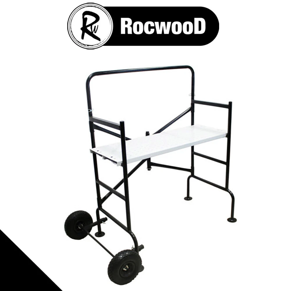 RocwooD Adjustable Wheeled Racking Foldable Scaffold Platform Hedge Cutting
