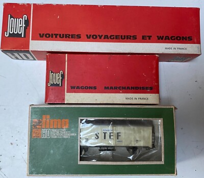 Lot De 3 Wagons Marchandises Jouef HO : Tombereau, Citerne, Nettoyeur Voie - Boîtes D'origine