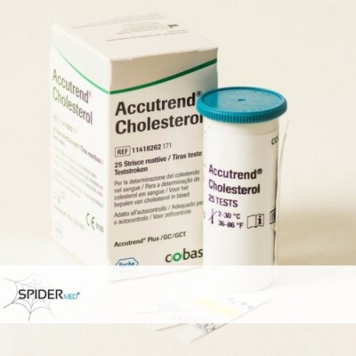 1 BOX ACCUTREND CHOLESTEROL TEST STRIPS @ 25 STRIPS