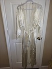 Vintage Victorias Secret Sequin Lace Long Robe Off White Wedding Robe M/L 1998 