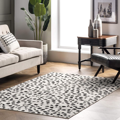 Brooks Leopard Print Area Rug, 4X6, Beige