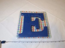 8" E letter WOOD KIDKRAFT room wall decoration blue hang or stand NOS kids baby