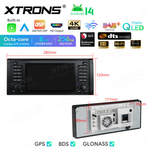 Android 14 7" Car Stereo 8GB 256GB 8-Core GPS NAVI WIFI DSP DTS HiFi for BMW E39 - Picture 11 of 20