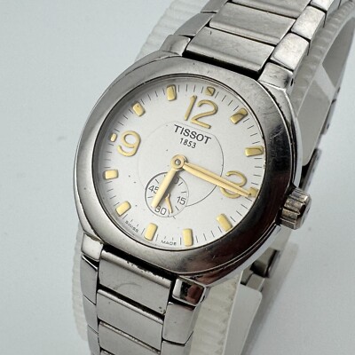 Vintage Tissot Swiss Quartz Watch Women Silver Sapphire Small Second New Battery