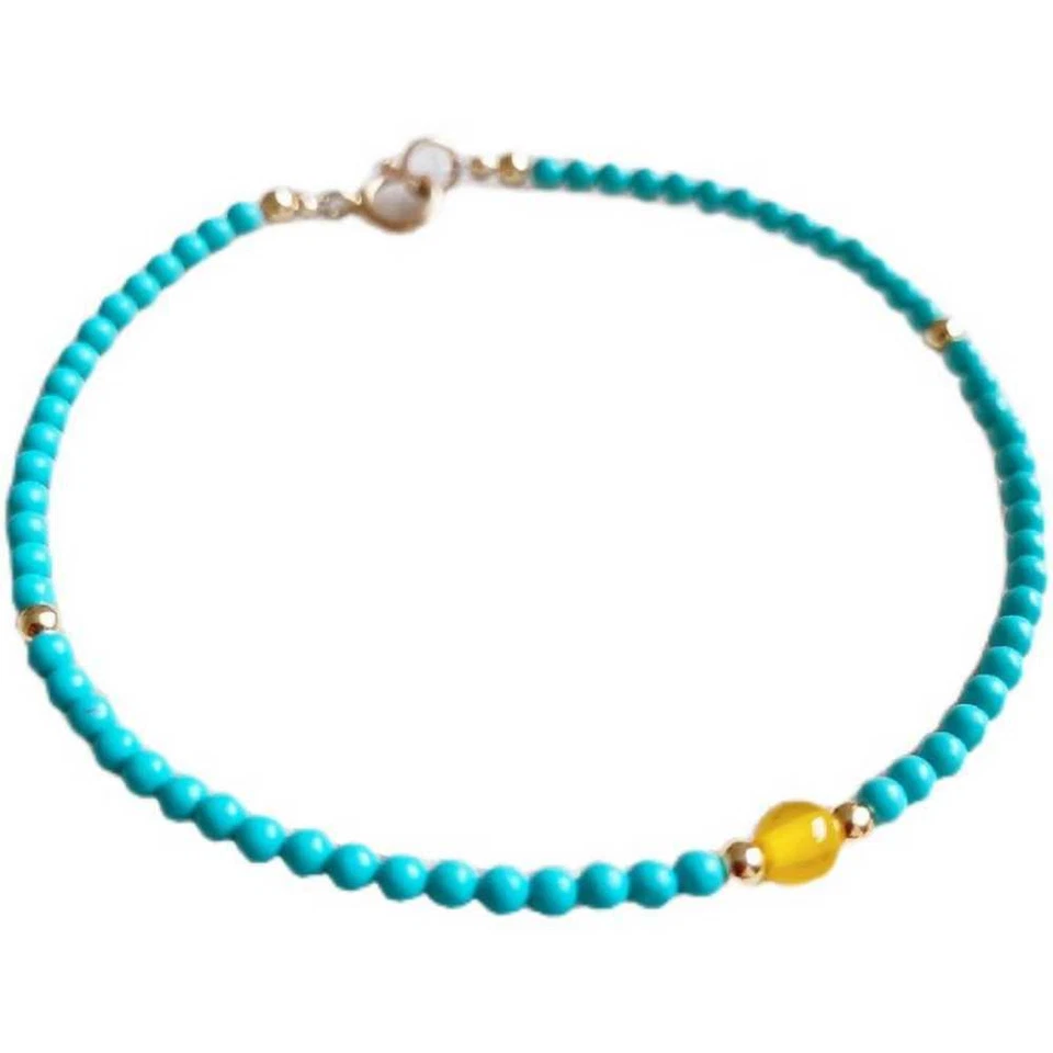 4MM Beautiful Natural Baltic Amber Turquoise Beads Bracelet Dark Matter Glowing - Image 4 of 4