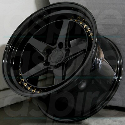 19x11 +22 Wheels Aodhan DS05 5x114.3 Gloss Black Deep Concave 19