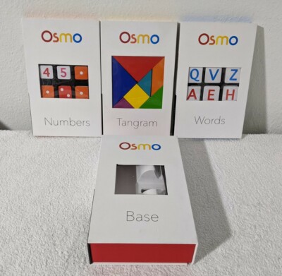 Lot of 4 Osmo Starter Genius Kit Set Words Tangram Base and Numbers 