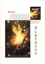 Print Ad General Dynamics E=mc2 Atomic Revolution Vintage c1958
