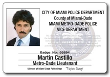 MIAMI VICE MARTIN CASTILLO NAME BADGE TAG PROP HALLOWEEN COSPLAY SAFETY PIN BACK