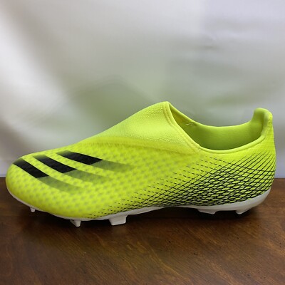 adidas X Ghosted .3 Laceless LL FG Men s Size 12 Soccer Cleats FW6969 Neon Black