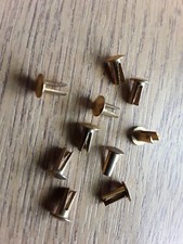 1/8 (3mm) x 1/4 (6mm)Bifurcated Split Leg Brass plated steel Rivet Oval Head 10