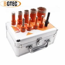 Diamond Hole Saw Tile Drill Bit Set 5/8-11 for Porcelain Ceramic 10pcs/kit BGTEC